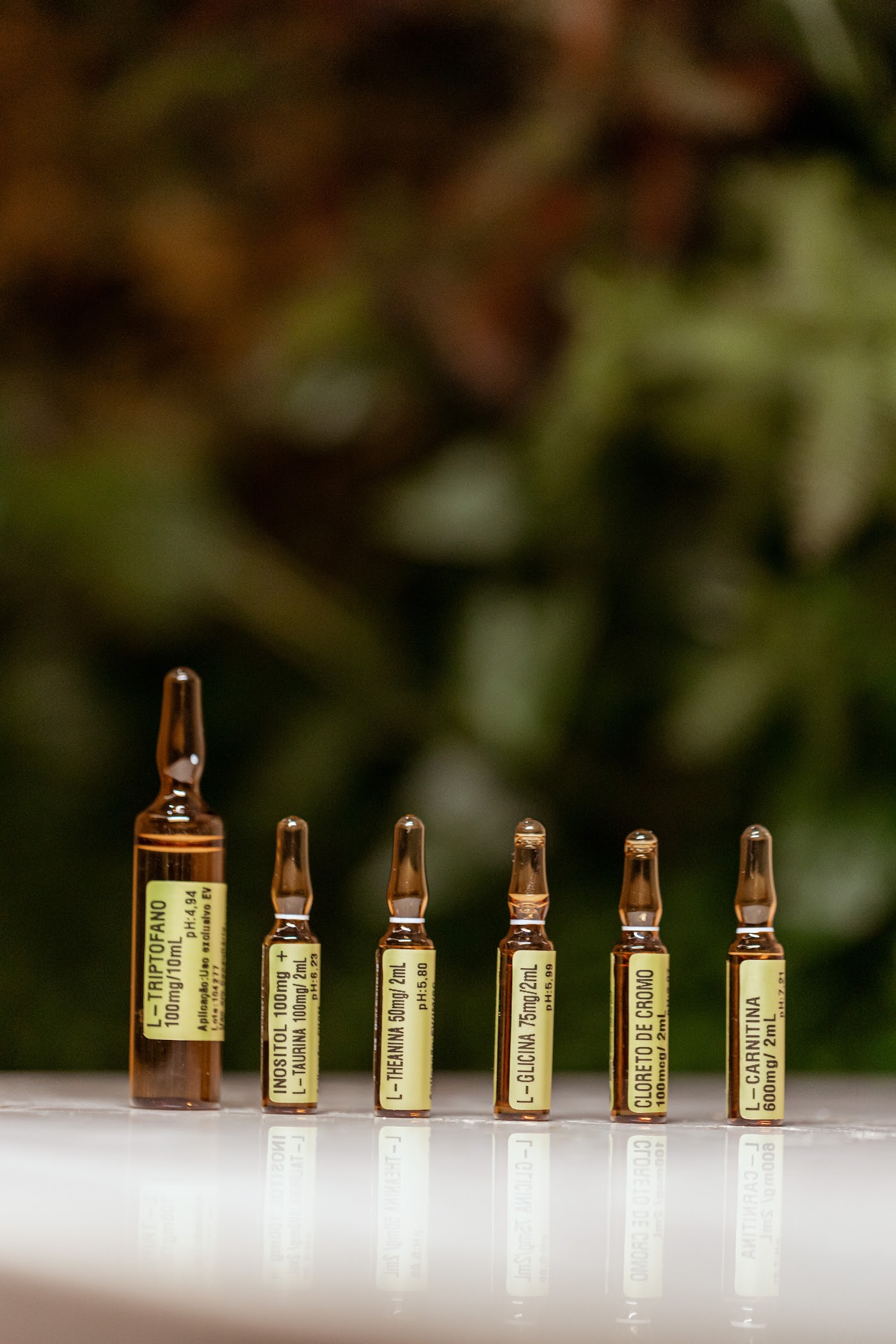 Ampolas utilizadas nos protocolos da clínica